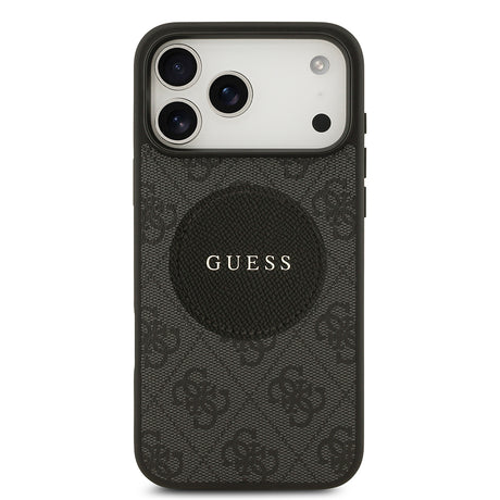 Apple iPhone 17 Pro Max Kılıf Guess Orjinal Lisanslı M-safe Şarj Özellikli Yazı Logolu Circle Classic Kapak