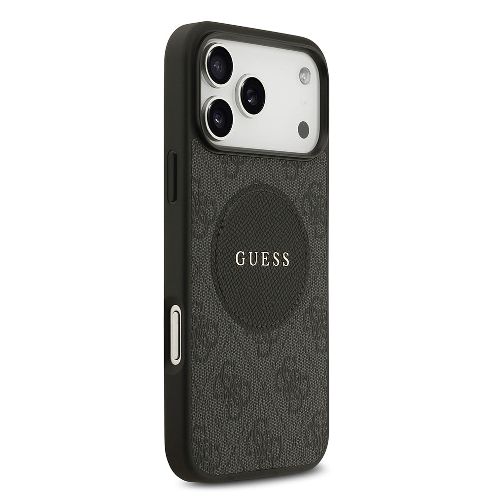 Apple iPhone 17 Pro Max Kılıf Guess Orjinal Lisanslı M-safe Şarj Özellikli Yazı Logolu Circle Classic Kapak