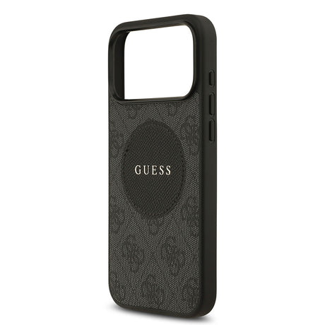 Apple iPhone 17 Pro Max Kılıf Guess Orjinal Lisanslı M-safe Şarj Özellikli Yazı Logolu Circle Classic Kapak