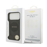Apple iPhone 17 Pro Max Kılıf Guess Orjinal Lisanslı M-safe Şarj Özellikli Yazı Logolu Circle Classic Kapak