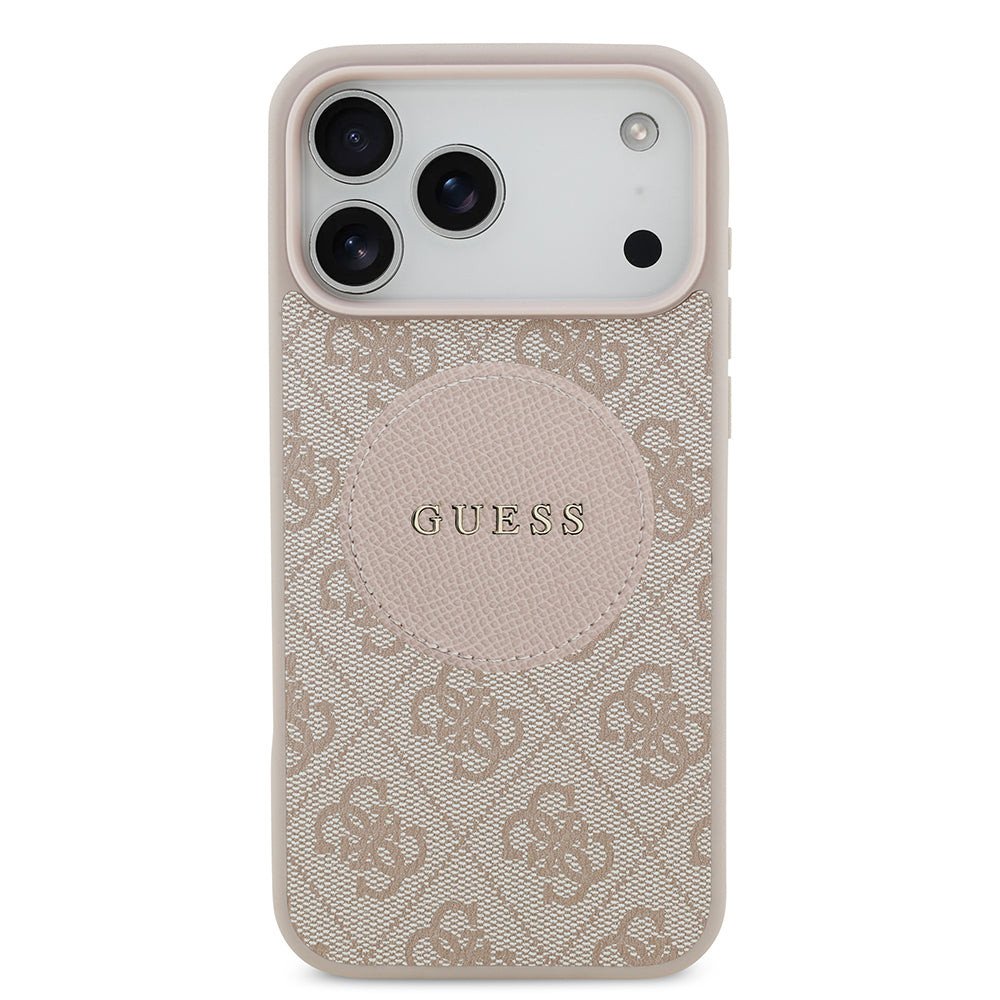 Apple iPhone 17 Pro Max Kılıf Guess Orjinal Lisanslı M-safe Şarj Özellikli Yazı Logolu Circle Classic Kapak