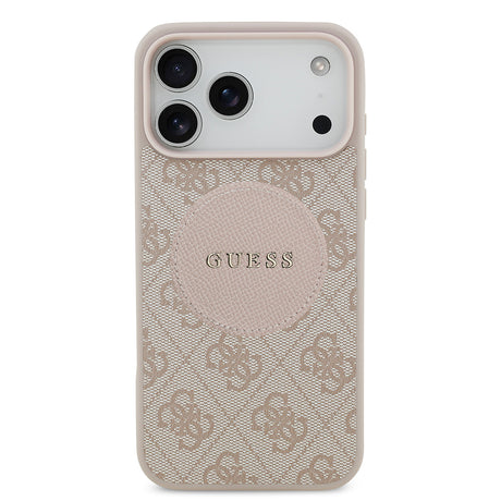 Apple iPhone 17 Pro Max Kılıf Guess Orjinal Lisanslı M-safe Şarj Özellikli Yazı Logolu Circle Classic Kapak