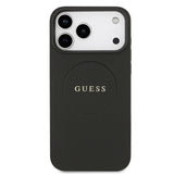 Apple iPhone 17 Pro Max Kılıf Guess Orjinal Lisanslı M-safe Şarj Özellikli Yazı Logolu PU Deri Kapak
