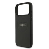 Apple iPhone 17 Pro Max Kılıf Guess Orjinal Lisanslı M-safe Şarj Özellikli Yazı Logolu PU Deri Kapak