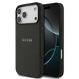 Apple iPhone 17 Pro Max Kılıf Guess Orjinal Lisanslı M-safe Şarj Özellikli Yazı Logolu PU Deri Kapak