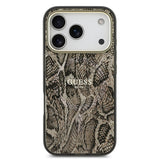 Apple iPhone 17 Pro Max Kılıf Guess Orjinal Lisanslı M-safe Şarj Özellikli Yazı Logolu Python Desenli Kapak