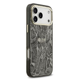 Apple iPhone 17 Pro Max Kılıf Guess Orjinal Lisanslı M-safe Şarj Özellikli Yazı Logolu Python Desenli Kapak