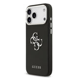 Apple iPhone 17 Pro Max Kılıf Guess Orjinal Lisanslı Metal Kamera Çerçeveli Metal Büyük 4G ve Yazı Logolu PU Deri Kapak