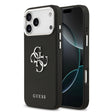 Apple iPhone 17 Pro Max Kılıf Guess Orjinal Lisanslı Metal Kamera Çerçeveli Metal Büyük 4G ve Yazı Logolu PU Deri Kapak