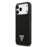Apple iPhone 17 Pro Max Kılıf Guess Orjinal Lisanslı Taşlı Arka Yüzey Üçgen Logolu Kapak