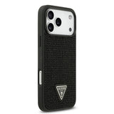 Apple iPhone 17 Pro Max Kılıf Guess Orjinal Lisanslı Taşlı Arka Yüzey Üçgen Logolu Kapak