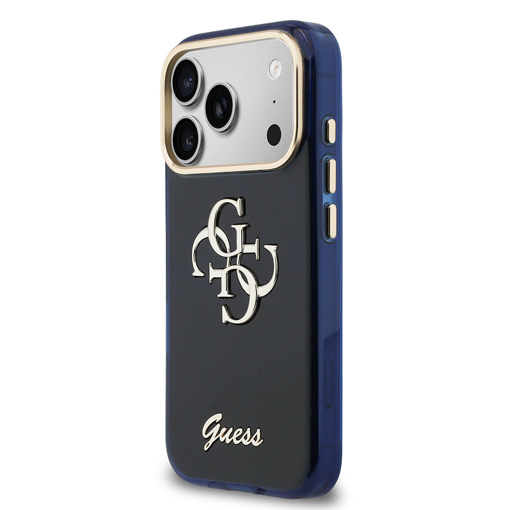 Apple iPhone 17 Pro Max Kılıf Guess Orjinal Lisanslı Yazı ve 4G Büyük Metal Logolu Silikon Kapak