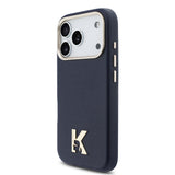 Apple iPhone 17 Pro Max Kılıf Karl Lagerfeld Orjinal Lisanslı M-safe Şarj Özellikli Gold Kamera Çerçeveli KHEAD Metal Logolu PU Deri Kapak