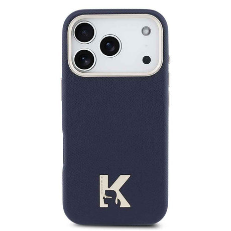 Apple iPhone 17 Pro Max Kılıf Karl Lagerfeld Orjinal Lisanslı M-safe Şarj Özellikli Gold Kamera Çerçeveli KHEAD Metal Logolu PU Deri Kapak