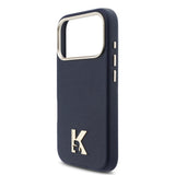 Apple iPhone 17 Pro Max Kılıf Karl Lagerfeld Orjinal Lisanslı M-safe Şarj Özellikli Gold Kamera Çerçeveli KHEAD Metal Logolu PU Deri Kapak