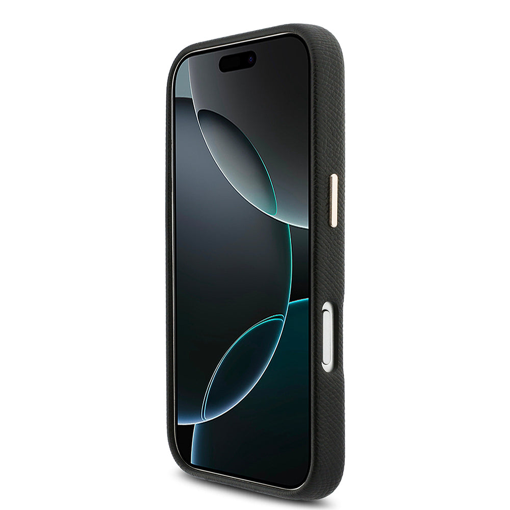 Apple iPhone 17 Pro Max Kılıf Karl Lagerfeld Orjinal Lisanslı M-safe Şarj Özellikli Gold Kamera Çerçeveli KHEAD Metal Logolu PU Deri Kapak