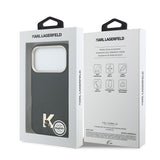 Apple iPhone 17 Pro Max Kılıf Karl Lagerfeld Orjinal Lisanslı M-safe Şarj Özellikli Gold Kamera Çerçeveli KHEAD Metal Logolu PU Deri Kapak