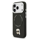 Apple iPhone 17 Pro Max Kılıf Karl Lagerfeld Orjinal Lisanslı M-safe Şarj Özellikli Metal Kamera ve Buton Tasarımlı Karl PU Deri Kapak