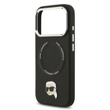 Apple iPhone 17 Pro Max Kılıf Karl Lagerfeld Orjinal Lisanslı M-safe Şarj Özellikli Metal Kamera ve Buton Tasarımlı Karl PU Deri Kapak