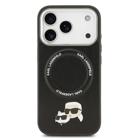 Apple iPhone 17 Pro Max Kılıf Karl Lagerfeld Orjinal Lisanslı M-safe Şarj Özellikli Metal Kamera ve Buton Tasarımlı K&C PU Deri Kapak