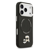 Apple iPhone 17 Pro Max Kılıf Karl Lagerfeld Orjinal Lisanslı M-safe Şarj Özellikli Metal Kamera ve Buton Tasarımlı K&C PU Deri Kapak