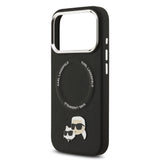 Apple iPhone 17 Pro Max Kılıf Karl Lagerfeld Orjinal Lisanslı M-safe Şarj Özellikli Metal Kamera ve Buton Tasarımlı K&C PU Deri Kapak