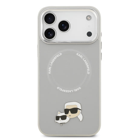 Apple iPhone 17 Pro Max Kılıf Karl Lagerfeld Orjinal Lisanslı M-safe Şarj Özellikli Metal Kamera ve Buton Tasarımlı K&C PU Deri Kapak