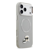 Apple iPhone 17 Pro Max Kılıf Karl Lagerfeld Orjinal Lisanslı M-safe Şarj Özellikli Metal Kamera ve Buton Tasarımlı K&C PU Deri Kapak