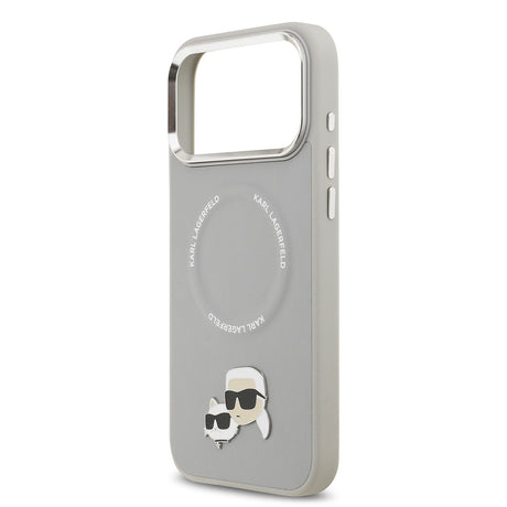 Apple iPhone 17 Pro Max Kılıf Karl Lagerfeld Orjinal Lisanslı M-safe Şarj Özellikli Metal Kamera ve Buton Tasarımlı K&C PU Deri Kapak