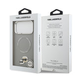 Apple iPhone 17 Pro Max Kılıf Karl Lagerfeld Orjinal Lisanslı M-safe Şarj Özellikli Metal Kamera ve Buton Tasarımlı K&C PU Deri Kapak