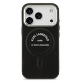 Apple iPhone 17 Pro Max Kılıf Karl Lagerfeld Orjinal Lisanslı M-safe Şarj Özellikli Metal Kamera ve Buton Tasarımlı Paris RSG PU Deri Kapak