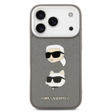 Apple iPhone 17 Pro Max Kılıf Karl Lagerfeld Orjinal Lisanslı Metal Logolu K&C Heads Pin Kapak