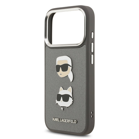 Apple iPhone 17 Pro Max Kılıf Karl Lagerfeld Orjinal Lisanslı Metal Logolu K&C Heads Pin Kapak