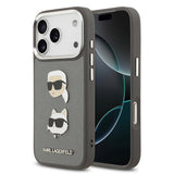 Apple iPhone 17 Pro Max Kılıf Karl Lagerfeld Orjinal Lisanslı Metal Logolu K&C Heads Pin Kapak