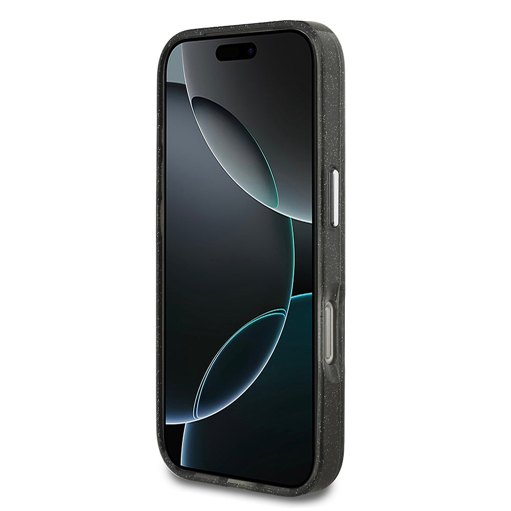 Apple iPhone 17 Pro Max Kılıf Karl Lagerfeld Orjinal Lisanslı Parlayan Simli Karl & Choupette Heads Kapak