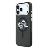 Apple iPhone 17 Pro Max Kılıf Karl Lagerfeld Orjinal Lisanslı Parlayan Simli Karl & Choupette Sketch Logo Kapak