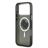 Apple iPhone 17 Pro Max Kılıf Karl Lagerfeld Orjinal Lisanslı Parlayan Simli Karl & Choupette Sketch Logo Kapak