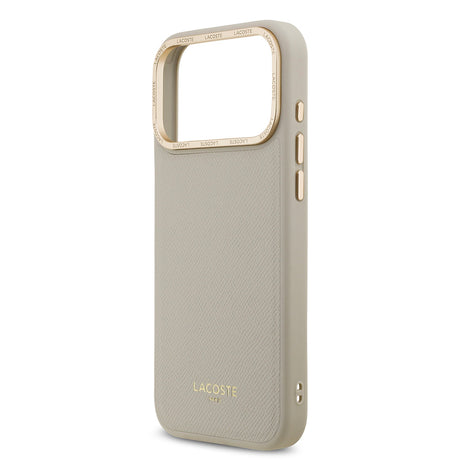 Apple iPhone 17 Pro Max Kılıf Lacoste Orjinal Lisanslı M-safe Şarj Özellikli Champs Elysees PU Deri Tasarımlı Kapak