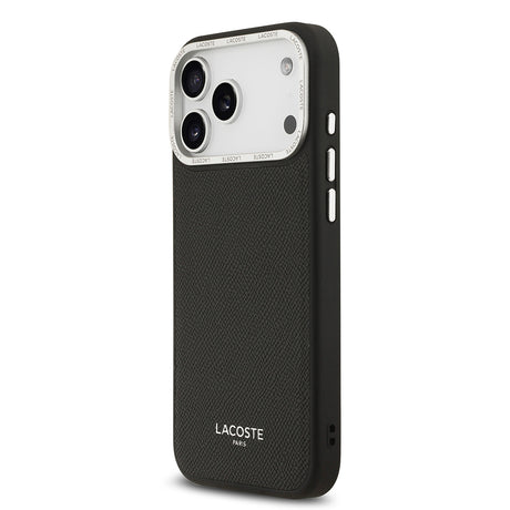Apple iPhone 17 Pro Max Kılıf Lacoste Orjinal Lisanslı M-safe Şarj Özellikli Champs Elysees PU Deri Tasarımlı Kapak