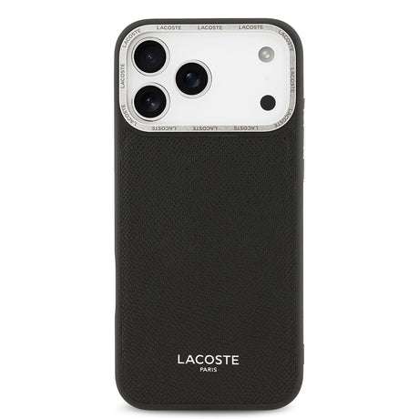 Apple iPhone 17 Pro Max Kılıf Lacoste Orjinal Lisanslı M-safe Şarj Özellikli Champs Elysees PU Deri Tasarımlı Kapak