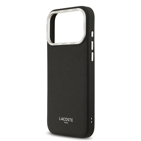 Apple iPhone 17 Pro Max Kılıf Lacoste Orjinal Lisanslı M-safe Şarj Özellikli Champs Elysees PU Deri Tasarımlı Kapak