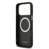 Apple iPhone 17 Pro Max Kılıf Lacoste Orjinal Lisanslı M-safe Şarj Özellikli Champs Elysees PU Deri Tasarımlı Kapak