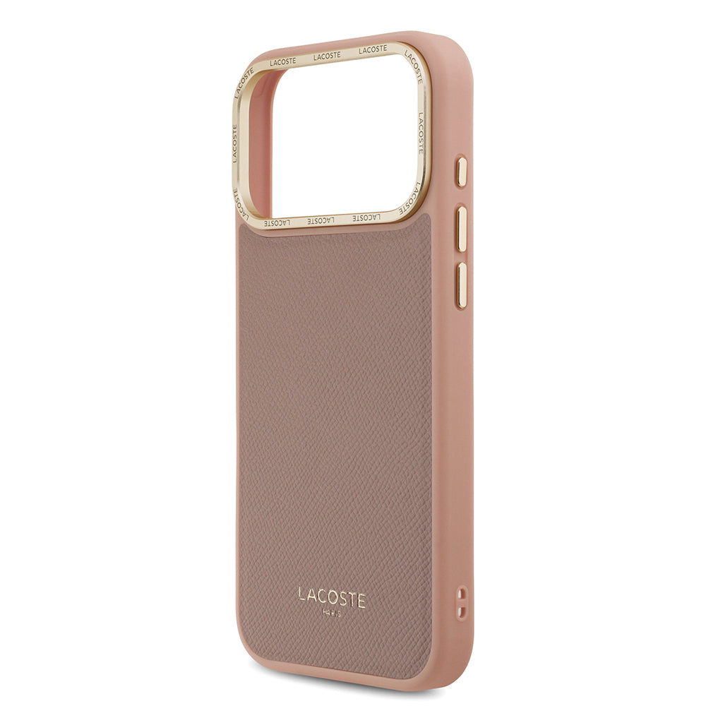 Apple iPhone 17 Pro Max Kılıf Lacoste Orjinal Lisanslı M-safe Şarj Özellikli Champs Elysees PU Deri Tasarımlı Kapak