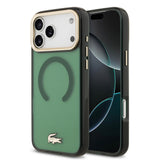 Apple iPhone 17 Pro Max Kılıf Lacoste Orjinal Lisanslı M-safe Şarj Özellikli Gold Timsah Logolu Buzlu Kapak