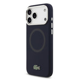 Apple iPhone 17 Pro Max Kılıf Lacoste Orjinal Lisanslı M-safe Şarj Özellikli İkonik Logolu Metal Kamera Çerçeveli Silikon Kapak