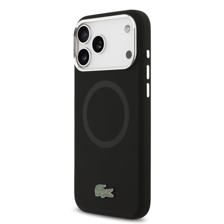 Apple iPhone 17 Pro Max Kılıf Lacoste Orjinal Lisanslı M-safe Şarj Özellikli İkonik Logolu Metal Kamera Çerçeveli Silikon Kapak