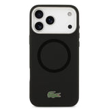 Apple iPhone 17 Pro Max Kılıf Lacoste Orjinal Lisanslı M-safe Şarj Özellikli İkonik Logolu Metal Kamera Çerçeveli Silikon Kapak