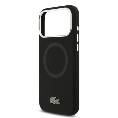 Apple iPhone 17 Pro Max Kılıf Lacoste Orjinal Lisanslı M-safe Şarj Özellikli İkonik Logolu Metal Kamera Çerçeveli Silikon Kapak