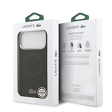 Apple iPhone 17 Pro Max Kılıf Lacoste Orjinal Lisanslı M-safe Şarj Özellikli İkonik Logolu Metal Kamera Çerçeveli Silikon Kapak
