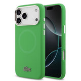 Apple iPhone 17 Pro Max Kılıf Lacoste Orjinal Lisanslı M-safe Şarj Özellikli İkonik Logolu Metal Kamera Çerçeveli Silikon Kapak
